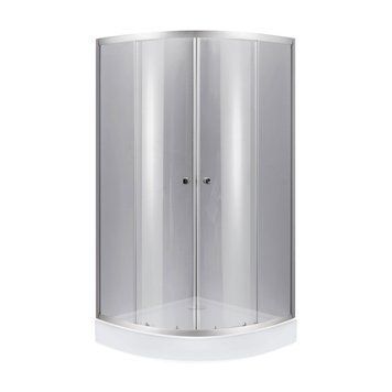 Lidz Набор: Душевая кабина Latwa SC90x90.SAT.LOW.DGR, полукруглая, стекло тонированное 4&nbsp;мм + Душевой поддон Kapielka ST90x90x14 SD00055614 фото