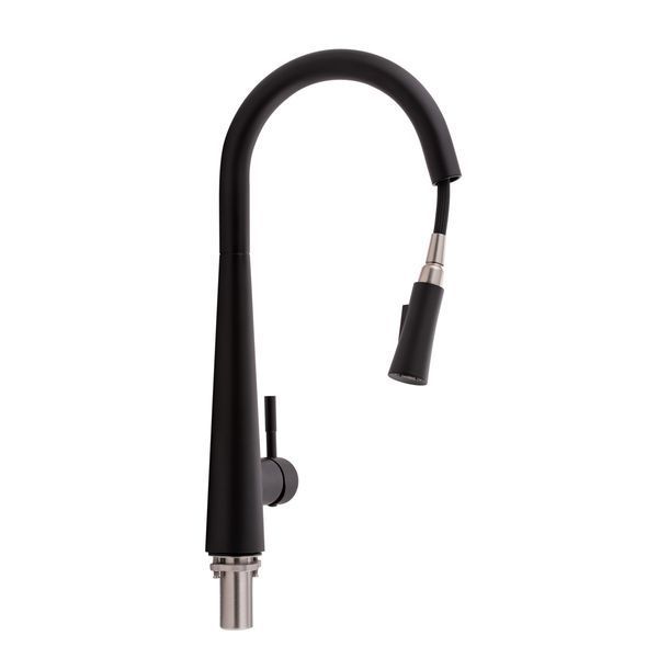 Змішувач для кухні Qtap Evicka з висувним виливом QTEVI9135103UB Black Matt SD00042268 фото