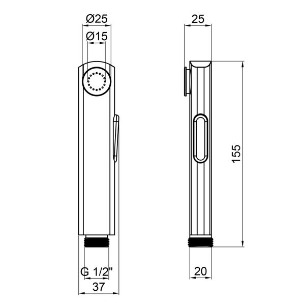 Лейка для гигиенического душа Qtap Rucni округлая QTCRMA120 Chrome (Bidet) SD00035712 фото