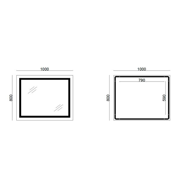 Зеркало Lidz Kubis 1000х800 с LED-подсветкой Touch, с антизапотеванием, с диммером, рег. яркости LD78LF61410080 SD00052335 фото