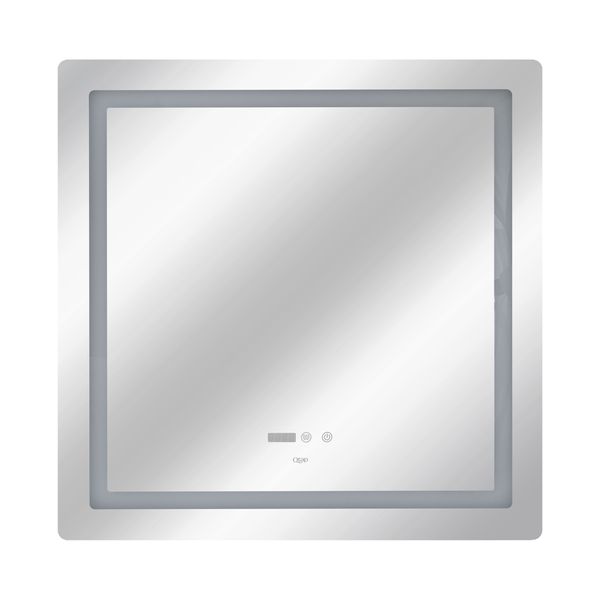 Зеркало Qtap Mideya 800x800 с LED-подсветкой Touch, с антизапотеванием, с часами, диммером, рег. яркости QT2078NCF8080W SD00051750 фото