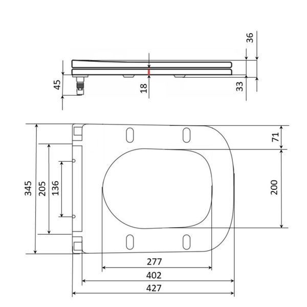 Сиденье для унитаза Qtap Tern 420х340х35&nbsp;мм, Matt Black, с микролифтом, Slim Duroplast, Quick Release QT99HY2322MB SD00051482 фото