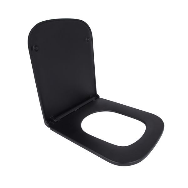 Сиденье для унитаза Qtap Tern 420х340х35&nbsp;мм, Matt Black, с микролифтом, Slim Duroplast, Quick Release QT99HY2322MB SD00051482 фото