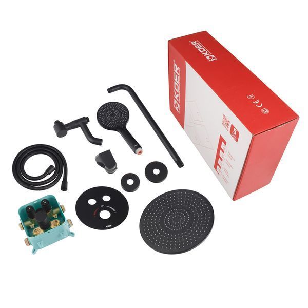 Встраиваемая душевая система с термостатом Koer KB-67012-05 (Цвет черный) (KR4729) KR4729 фото