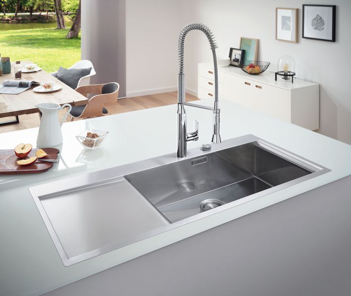 Кухонна мийка GROHE K1000 (31582SD0) 1160х520 мм, нержавіюча сталь, з крилом зліва 31582SD0 фото
