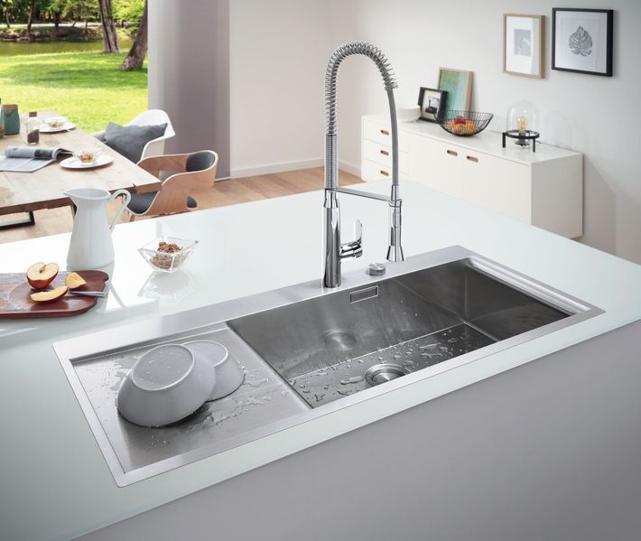 Кухонна мийка GROHE K1000 (31582SD0) 1160х520 мм, нержавіюча сталь, з крилом зліва 31582SD0 фото
