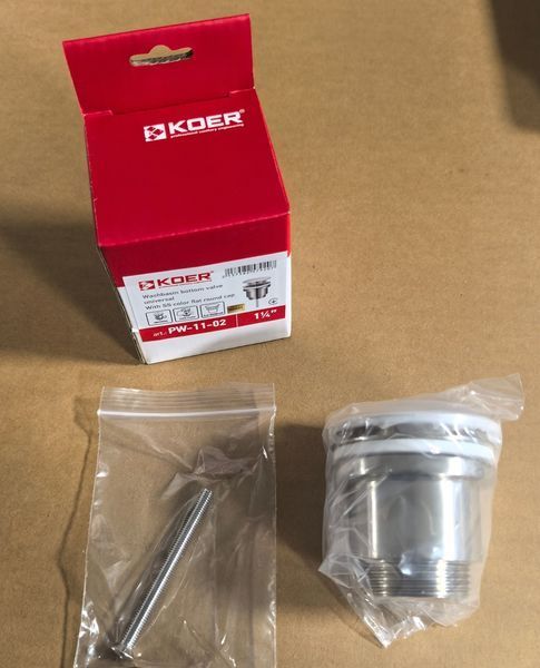 Донний клапан для раковини Koer PW-11-02 1 1/4'' універсальний (з/без перел) СLICK-СLACK SS COLOR (KR5792) KR5792 фото