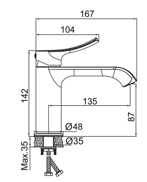Змішувач для умивальника HAIBA BOLERO 001 (HB9574) HB9574 фото