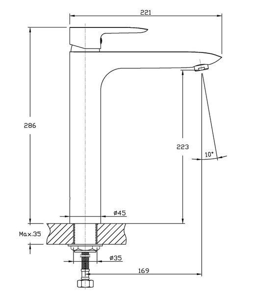 Смеситель для умывальника Haiba Columbia 001 высокий (HB0840) HB0840 фото