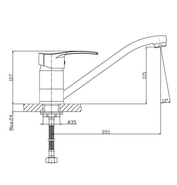 Смеситель для кухни Haiba Onix 555 (HB0323) HB0323 фото
