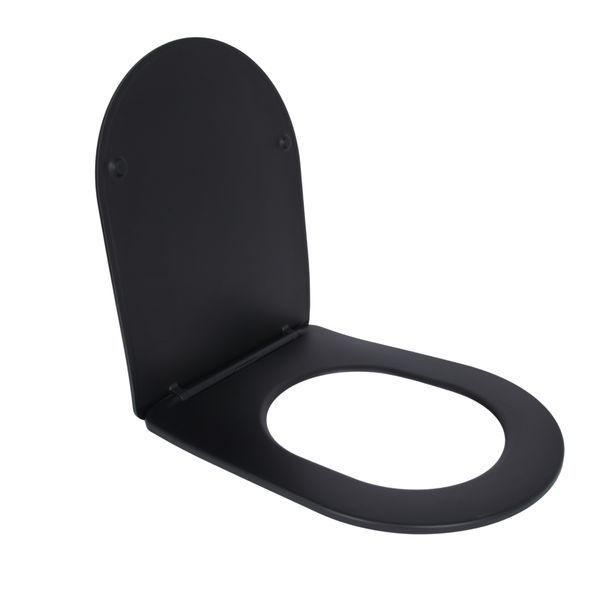 Qtap Сиденье для унитаза (Robin 660, Scorpio 520,660) 460x362x50 мм, Matt Black, с микролифтом, Slim Duroplast, Quick Release QTSC179MB47352 SD00053476 фото