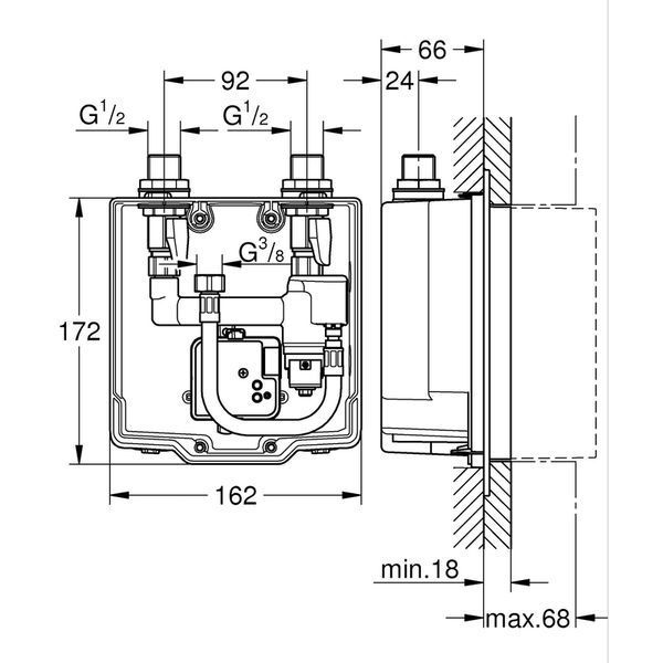 Прихований монтажний блок Grohe Eurosmart Cosmopolitan E (36336001) 36336001 фото