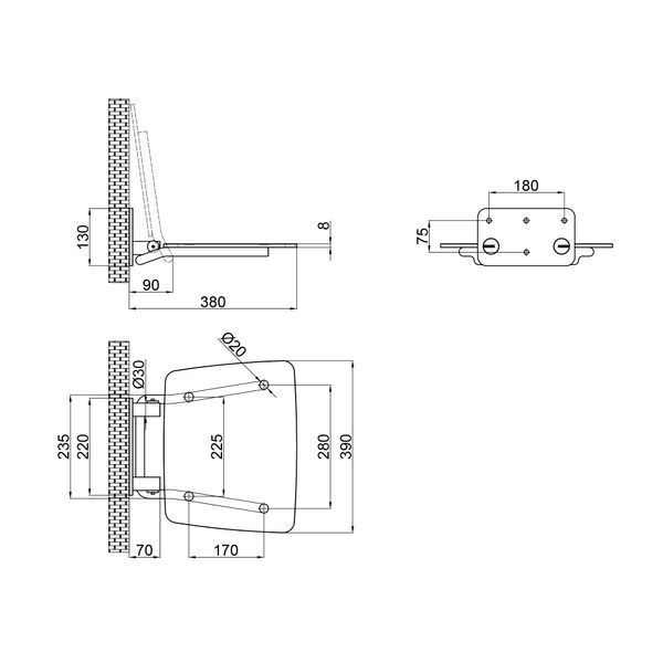 Сидіння для душу Qtap Comfort WHI5035 SD00045308 фото