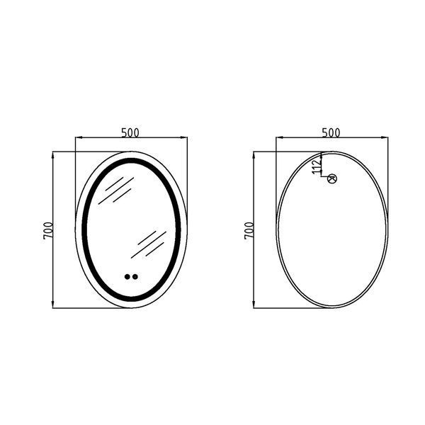 Зеркало Qtap Mideya 500х700 с LED-подсветкой Touch, с антизапотеванием, диммером QT2078NCR5070W SD00051753 фото