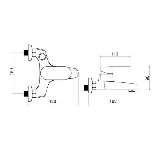 Змішувач для ванни Lidz Tani 006 (з душовим гарнітуром) (k40) LDTAN006CRM44964 Chrome SD00051088 фото
