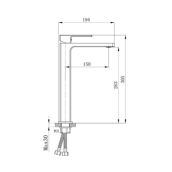 Змішувач для раковини Qtap Gemini високий QTGEM269BLM45678 Black Matt SD00051802 фото