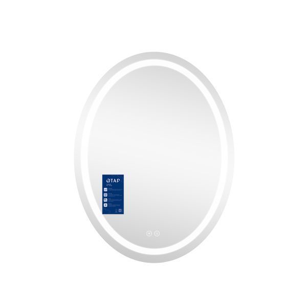 Дзеркало овальне Qtap Mideya 500х700 мм з LED-підсвічуванням Touch, з антизапотіванням, димером QT2078NCR5070W SD00051753 фото