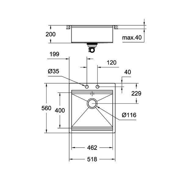 Кухонна мийка K800 (50 cm) Grohe EX-2 Sink (31583SD0) 31583SD0 фото