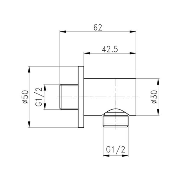 Підключення для шланга Qtap Spojeni округле QTCRMB030 Chrome SD00035716 фото