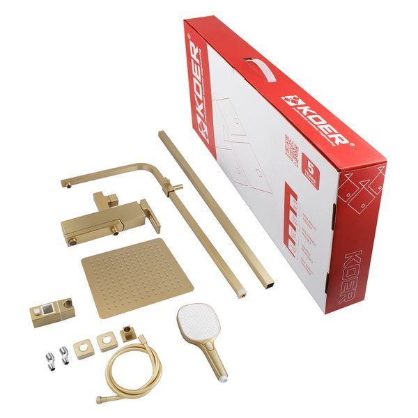 Душевая колонна со смесителем Koer KB-56009-12 3 функции (Цвет матовое золото) (KR5989) KR5989 фото