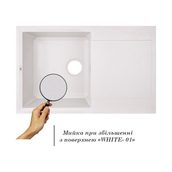 Кухонная мойка Lidz 790x495/230 WHI-01 (LIDZWHI01790495230) SD00039806 фото