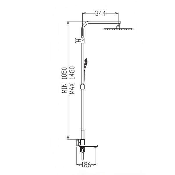 Душевая колонна со смесителем Koer KB-56009-12 3 функции (Цвет матовое золото) (KR5989) KR5989 фото