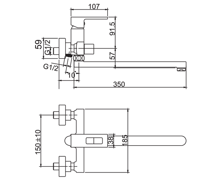 Смеситель для ванны Haiba KANT 006 EURO (HB9602) HB9602 фото