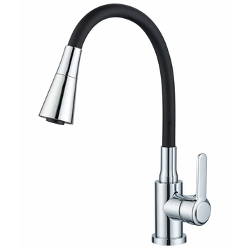 Змішувач для кухні Zerix Eza-011-T Chrome Refl.Black (колір хром+силік.вилив чорний) (ZX6144) ZX6144 фото