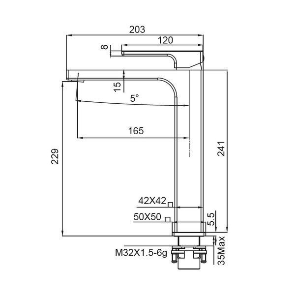 Змішувач для умивальника Koer KB-11009-01 високий (Колір хром) (KR3500) KR3500 фото