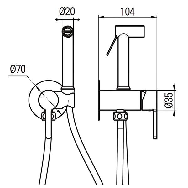Смеситель для гигиенического душа Koer KB-23029-01 (Цвет хром) (KR5484) KR5484 фото