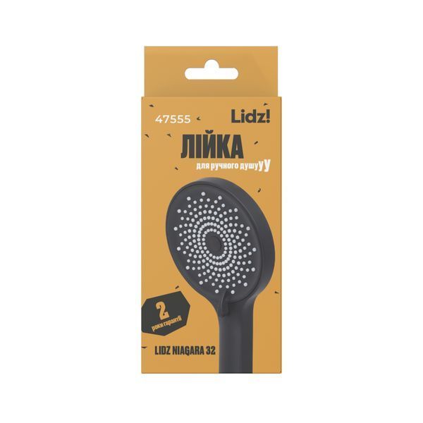 Лейка для ручного душа Lidz Niagara 32 120 мм округлая LDNIA32BLM47555 Matt Black SD00053679 фото