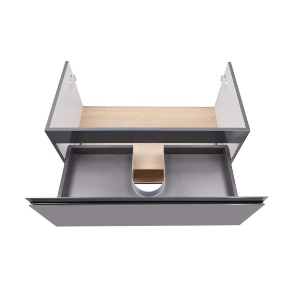 Тумба підвісна Qtap Robin 900х580х500 GRAPHITE/WHITISH OAK QT1374TPВ9002NGWO SD00050545 фото