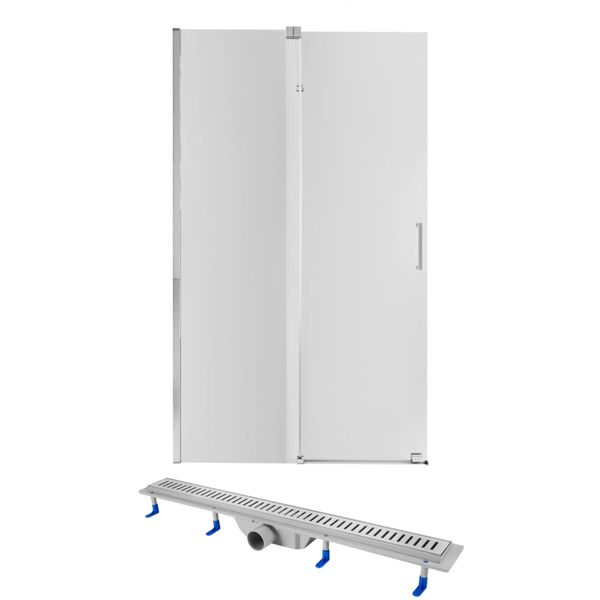 Готовое решение Qtap 15: Стена Walk-In GLIDE, 120x190 + Линейный трап 800 мм SD00050980 фото