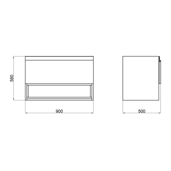 Тумба подвесная Qtap Robin 900х580х500 GRAPHITE/WHITISH OAK QT1374TPВ9002NGWO SD00050545 фото