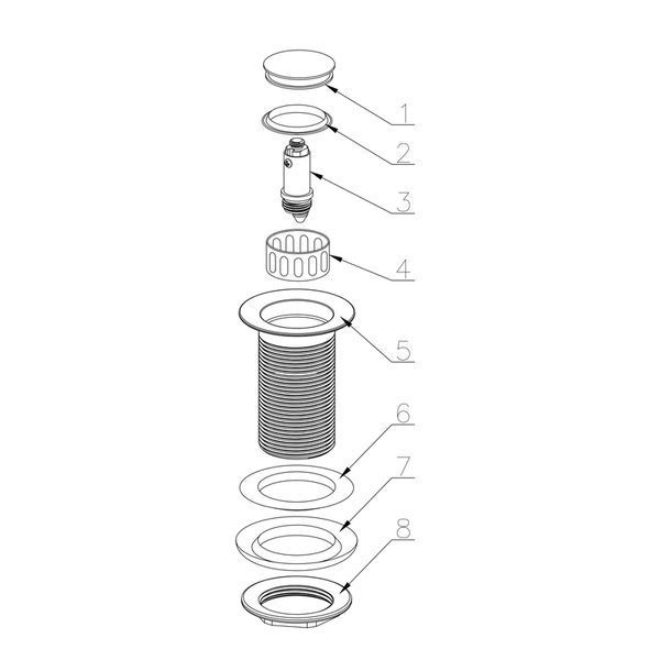 Донный клапан для раковины Koer PW-10-01 1 1/4'' без перелива автоматический СLICK-СLACK (Цвет хром) (KR5797) KR5797 фото