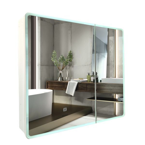 Дзеркальна шафка Mixxus Premium Olivary CM01-80x70x13см, з LED Touch, димером, регулятором яскравості (MI8296) MI8296 фото