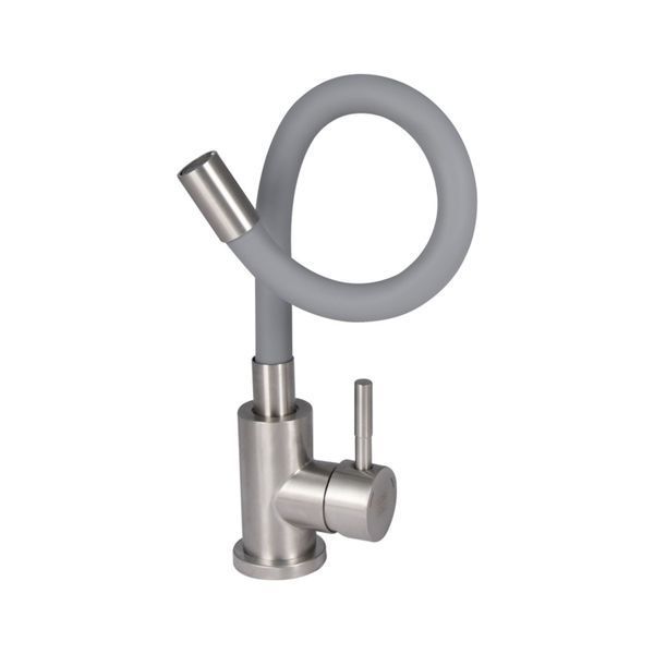 Комплект для кухні Lidz Brushed Steel: Інтегрована мийка H6050 + Змішувач Aria 015F3 Grey з гнучким виливом (LDH6050BRU35371 + LDARI015F3GRE43363) SD475486 фото