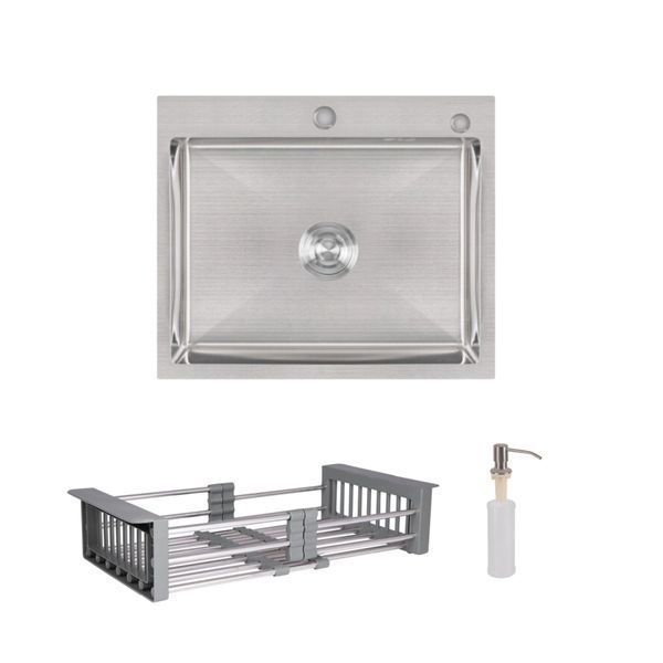Комплект для кухні Lidz Brushed Steel: Інтегрована мийка H6050 + Змішувач Aria 015F3 Grey з гнучким виливом (LDH6050BRU35371 + LDARI015F3GRE43363) SD475486 фото