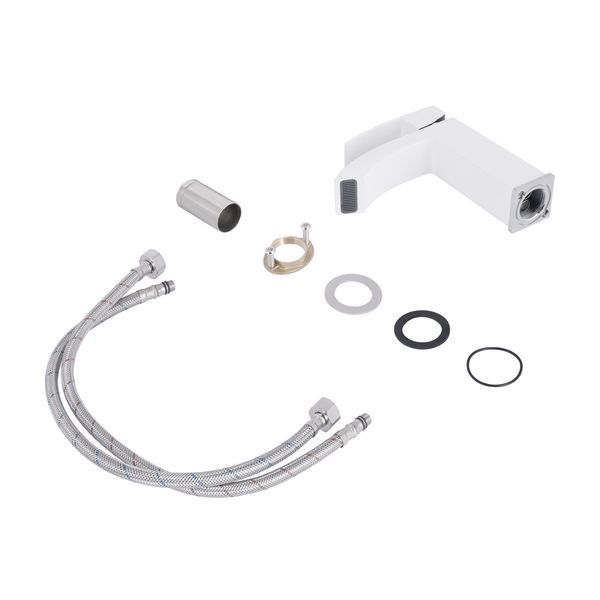 Змішувач для раковини Qtap Swan Cascada QTSWA270CRW45568 Chrome/White SD00051692 фото