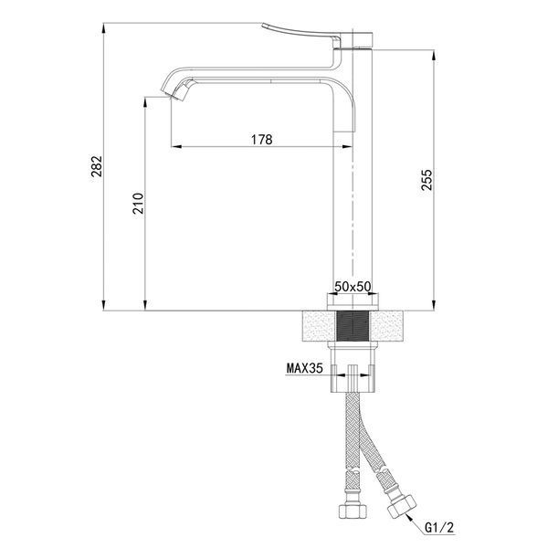 Смеситель для умывальника Mixxus Premium DALI 001 NUT HIGH (MI6745) MI6745 фото