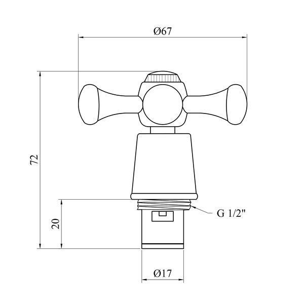 Ручка з кран-буксою для змішувача Kroner KRM - C985 (пара) CV008588 фото