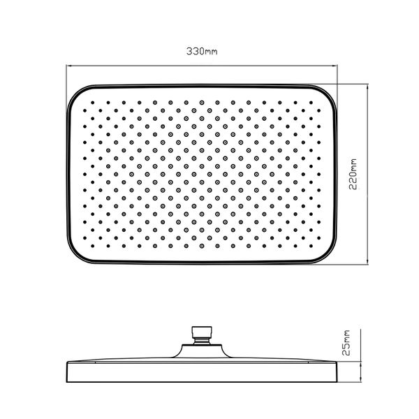 Лійка для верхнього душу Qtap Hlavova 330x220 мм прямокутна QTHLA107CRM45944 Chrome SD00052068 фото