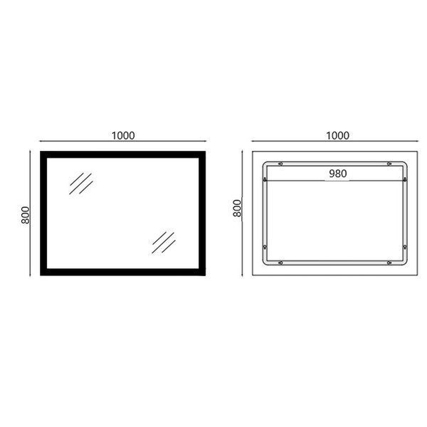 Дзеркало Mixxus FLAT MR04-100x80 з Led Touch, Anti-fog, димером, регулятором яскравості, годинником (MI6927) MI6927 фото