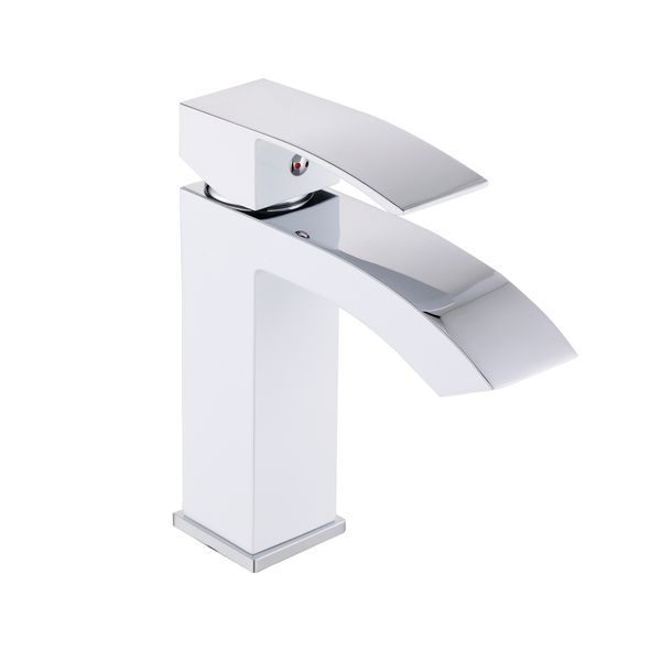 Смеситель для раковины Qtap Swan Cascada QTSWA270CRW45568 Chrome/White SD00051692 фото