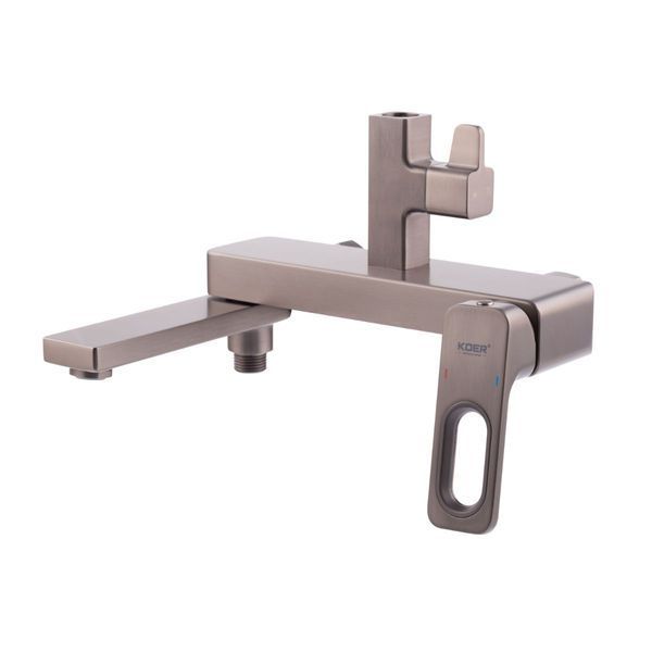 Комплект 2 в 1 для ванной комнаты KOER KB-031 графит: Душевая система KB-56031-07 + Смеситель для раковины KB-10031-07 KR440432 фото