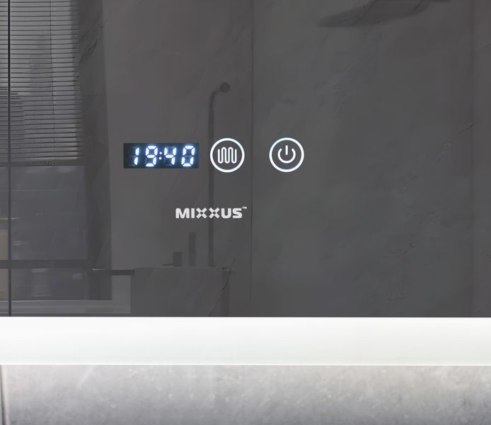 Дзеркало Mixxus FLAT MR04-100x80 з Led Touch, Anti-fog, димером, регулятором яскравості, годинником (MI6927) MI6927 фото