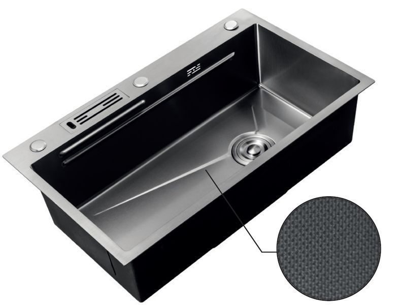 Мийка Mixxus Premium MH7545-SET-05 MICRO DECOR NANO-BLACK (3.0/0.8) комплект (графіт) (MX9633) MX9633 фото