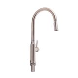 Смеситель для кухни Qtap Baruska с выдвижным изливом QTBAR9137103UN Brushed Nickel PVD SD00042270 фото