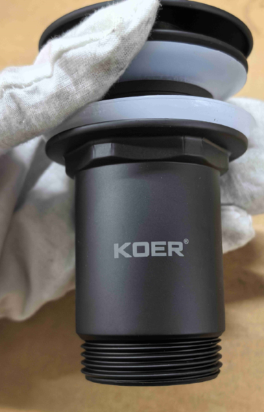 Донний клапан для раковини Koer PW-08-05 1 1/4'' без переливу автоматичний СLICK-СLACK (Колір чорн) (KR5789) KR5789 фото