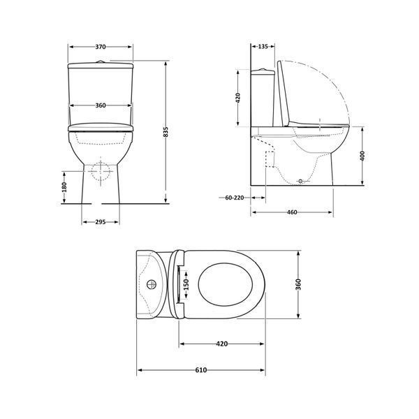 Унитаз-компакт Qtap Robin Ultra Quiet безободковый с сиденьем Soft-close QT13226089AW SD00051949 фото